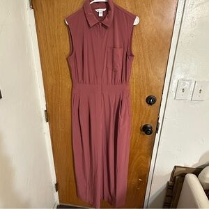 Athleta Brooklyn Heights Wide Leg Jumpsuit Mauve Sleeveless Size 6